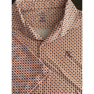 Rhoback Golf Polo Mens XXL Orange Blue Performance AOP Clemson SC South Carolina